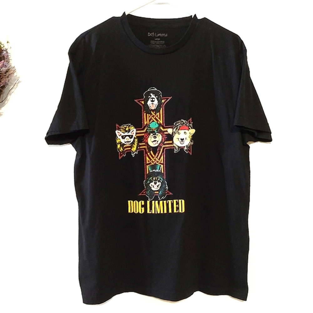Dog Limited Men's Black Short Sleeved Graphic "Band" T-shirt VGUC Size L
